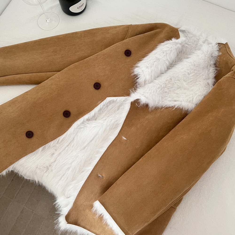 Large lapel coat Korean style overcoat for women