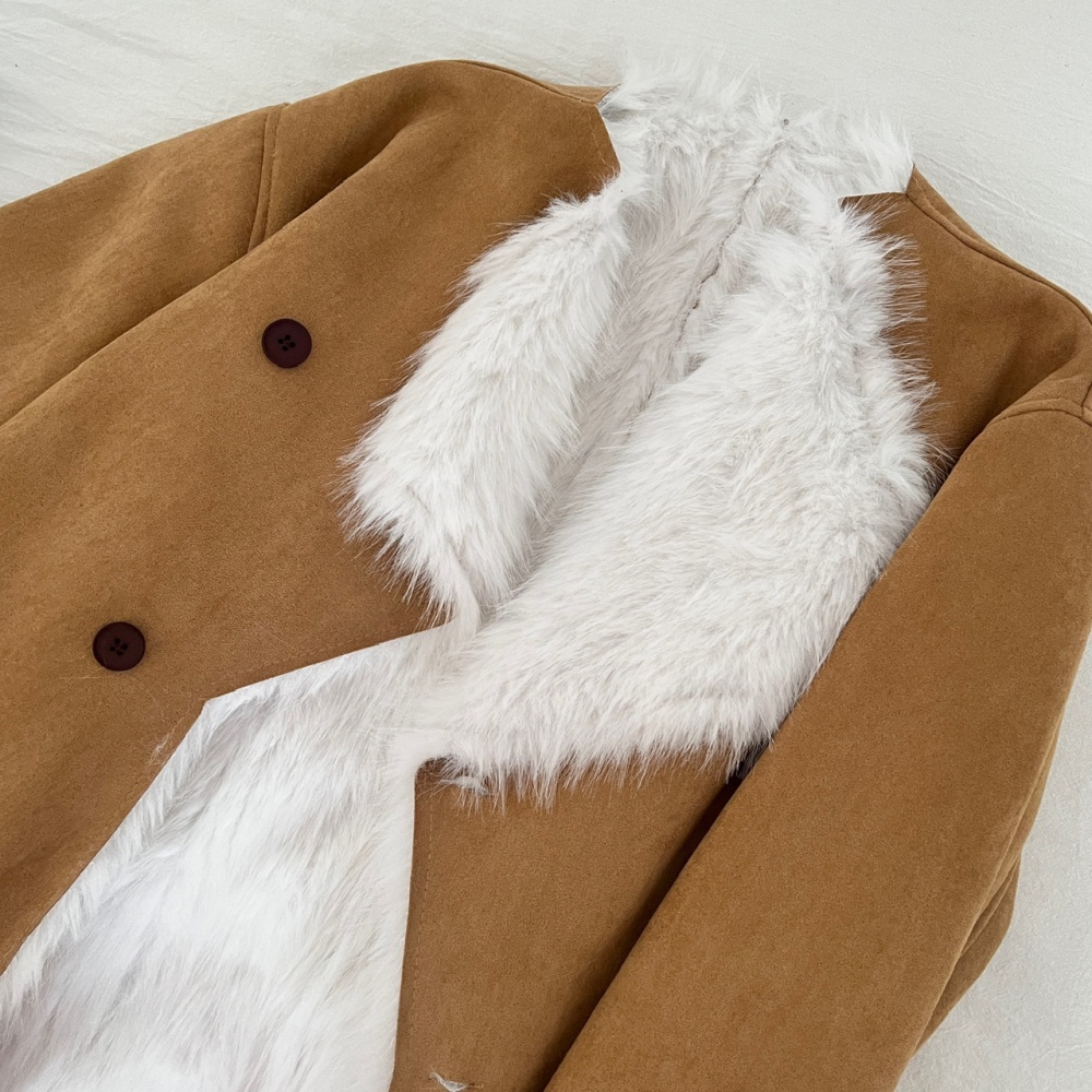 Large lapel coat Korean style overcoat for women