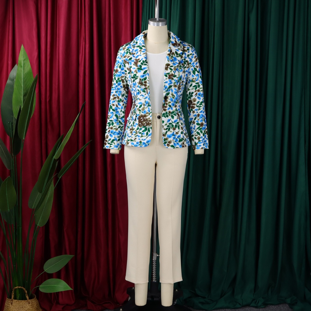 Fashion temperament suit pants slim coat 2pcs set