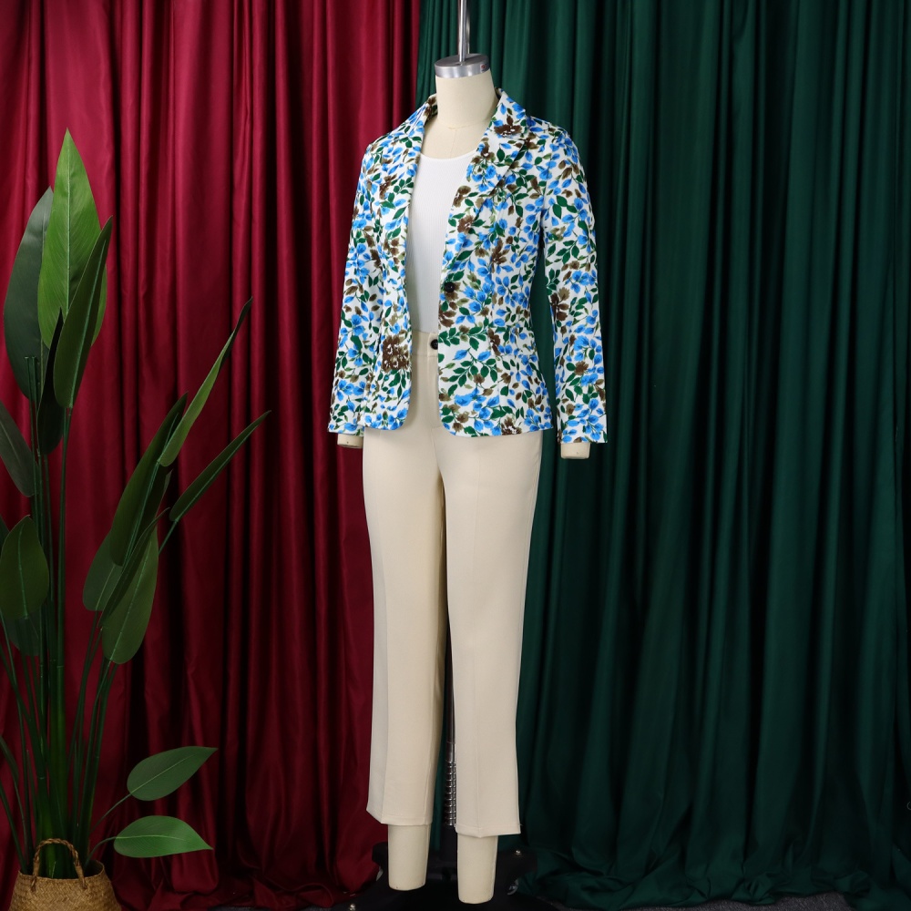 Fashion temperament suit pants slim coat 2pcs set