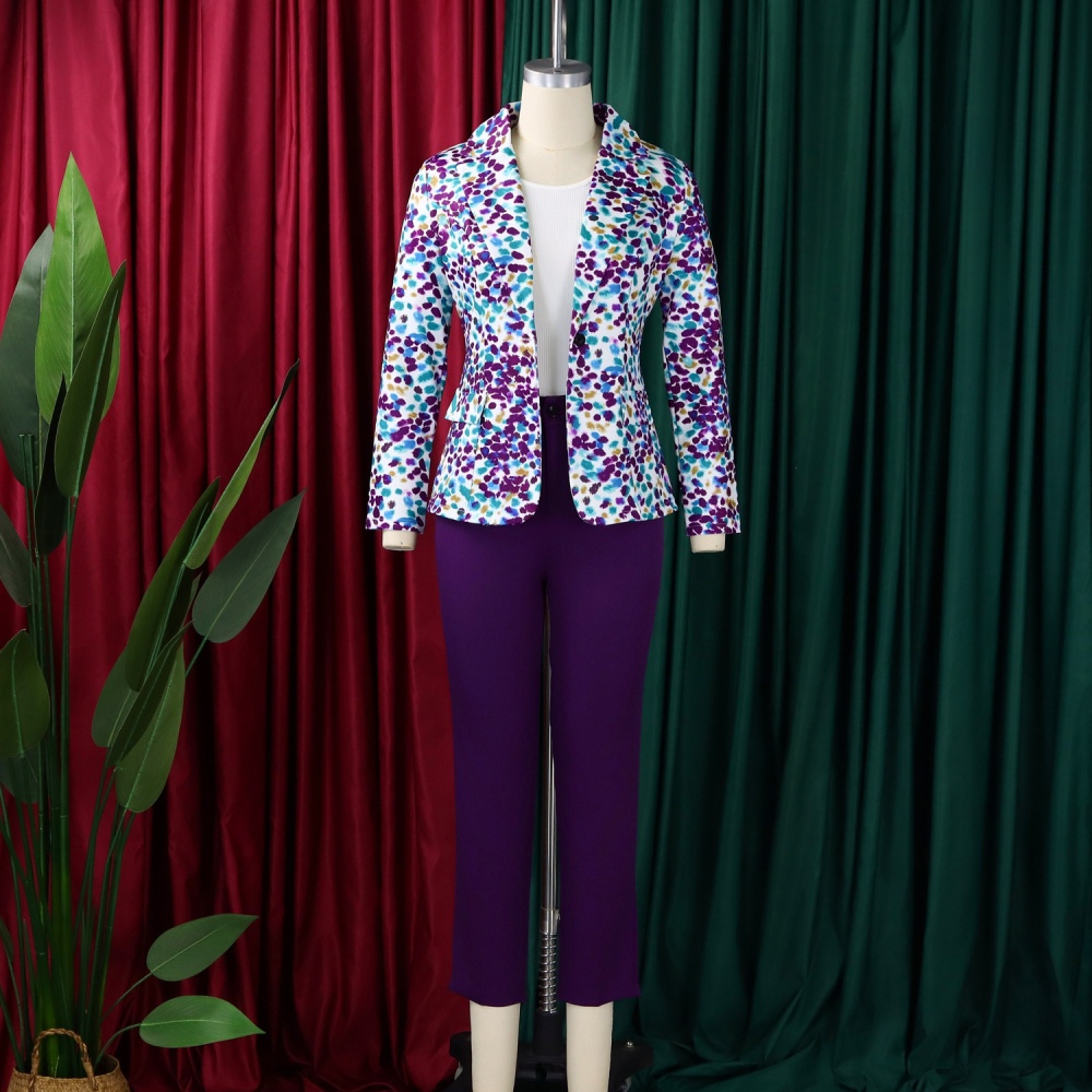 Fashion temperament suit pants slim coat 2pcs set