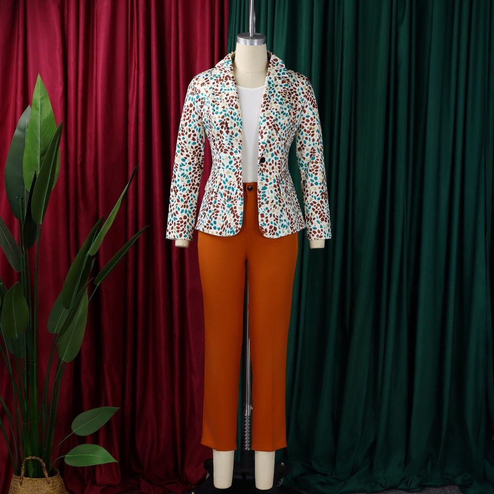 Fashion temperament suit pants slim coat 2pcs set