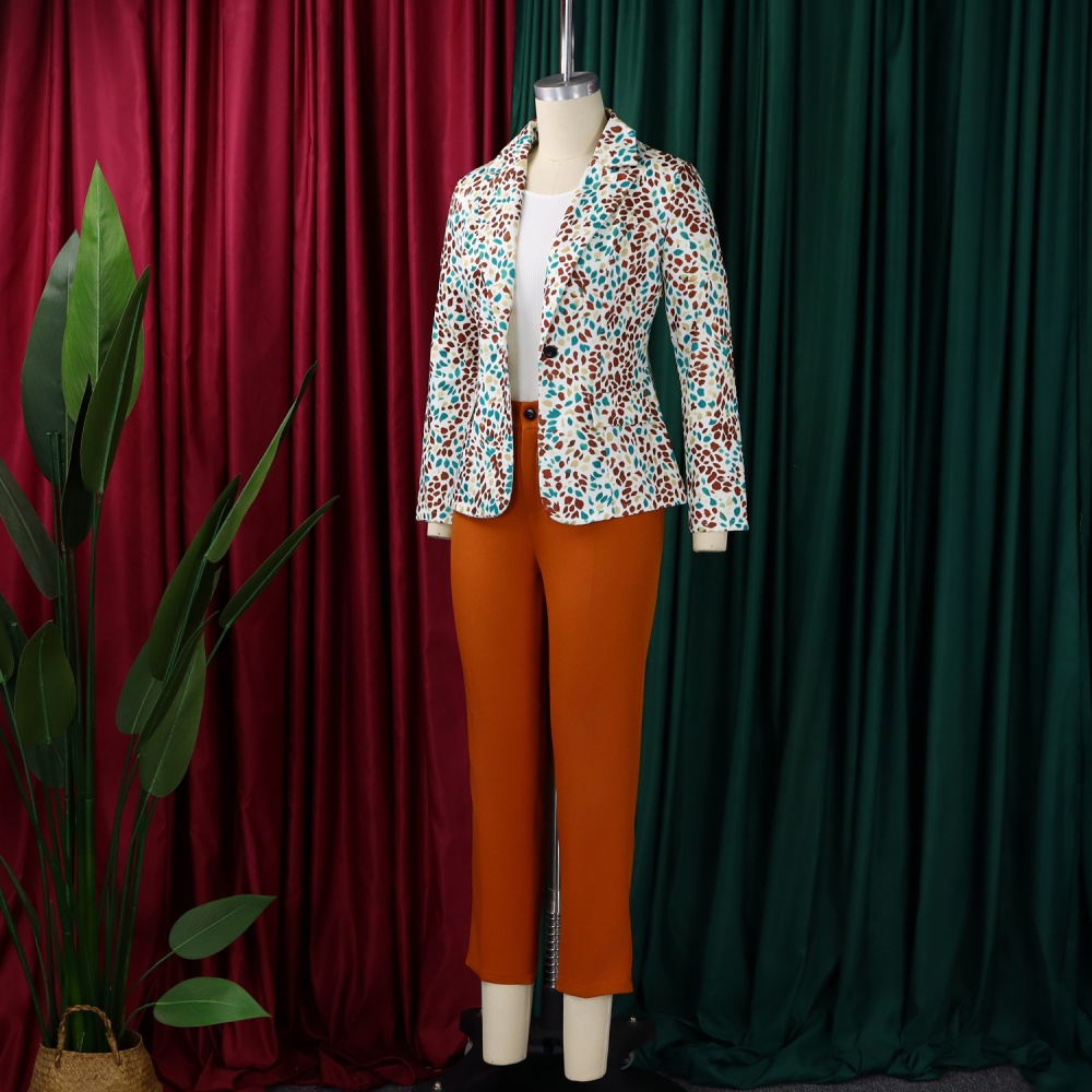 Fashion temperament suit pants slim coat 2pcs set