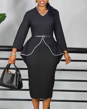 Pencil long sleeve profession winter dress for women