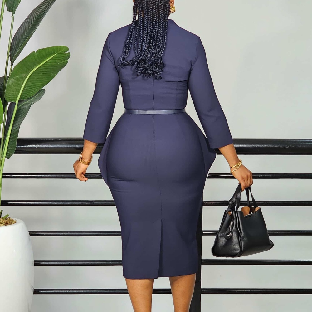 Pencil long sleeve profession winter dress for women