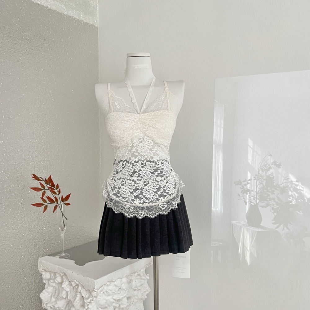 Enticement tops autumn and winter short skirt 3pcs set