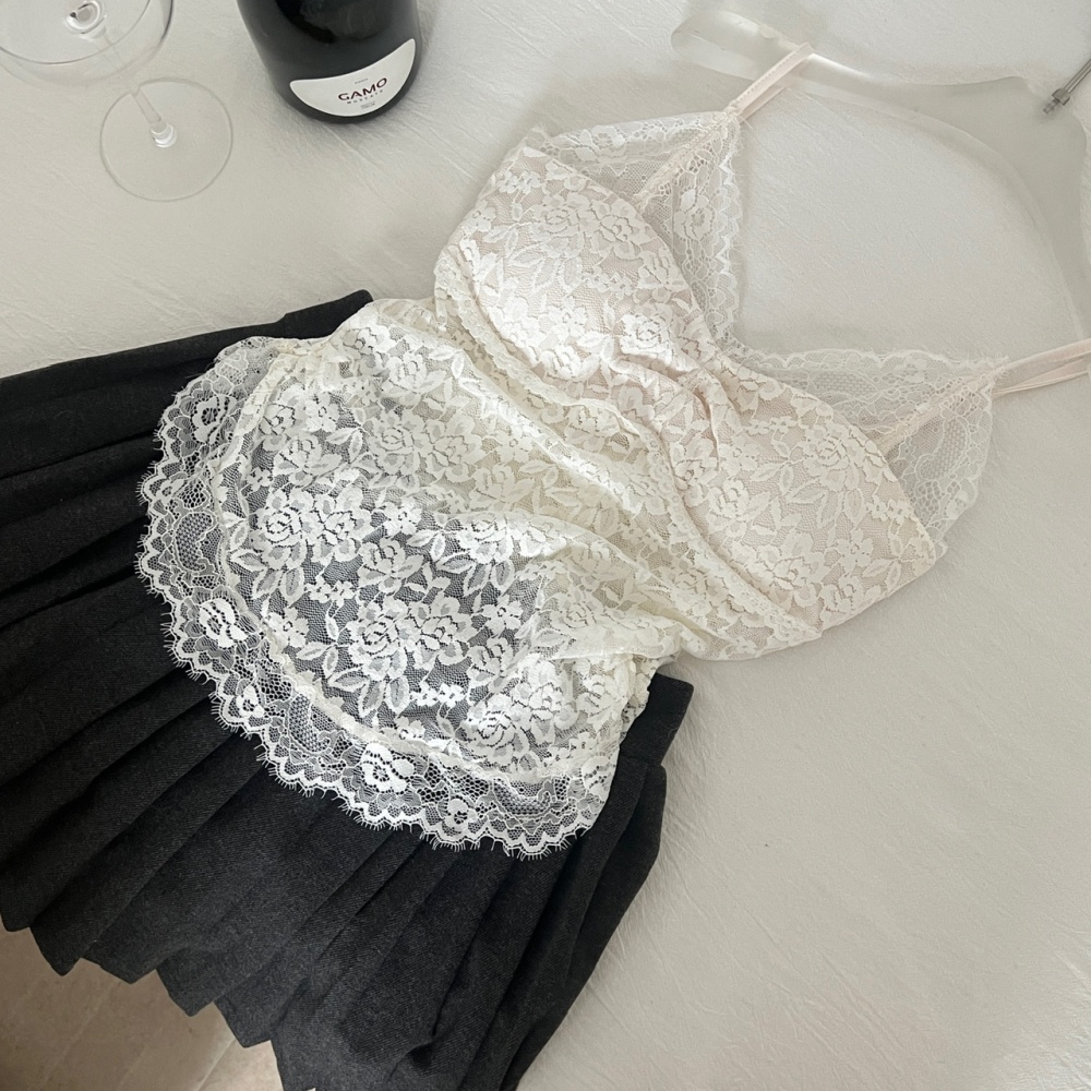 Enticement tops autumn and winter short skirt 3pcs set