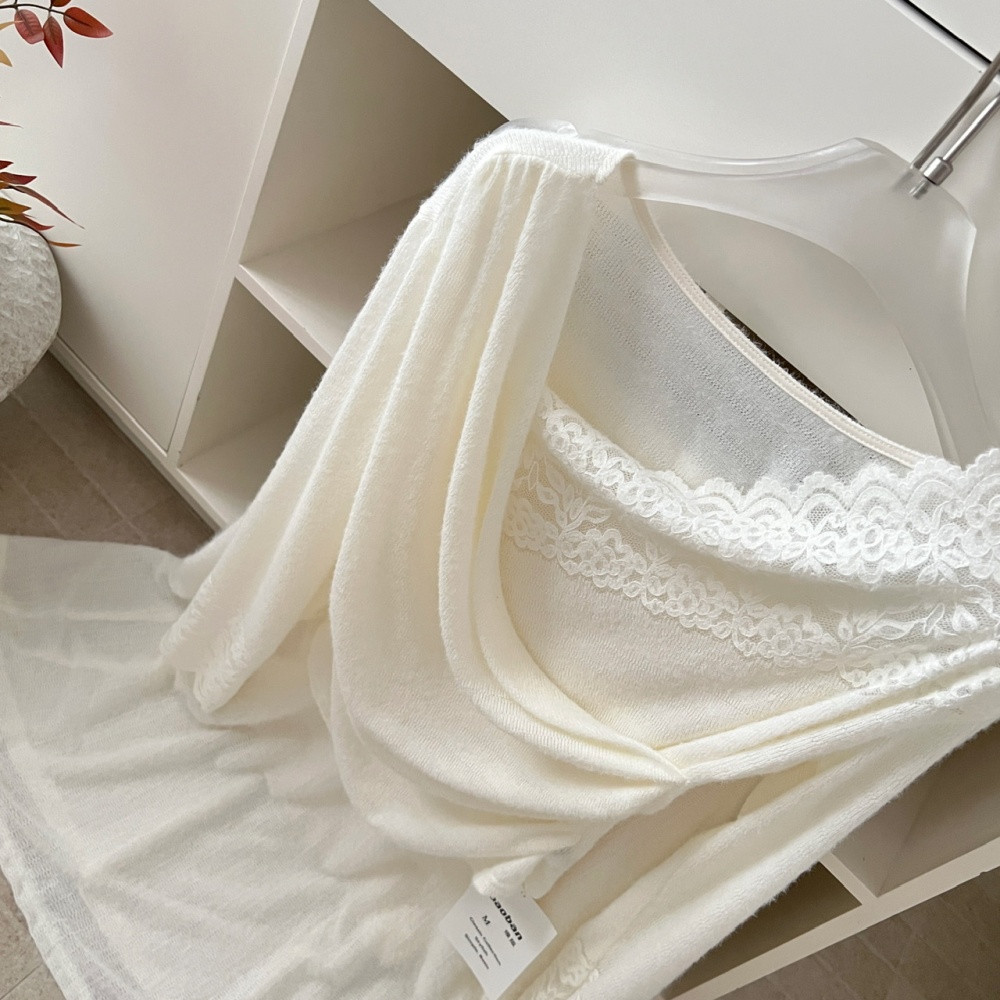 Winter drape long sleeve skirt splice tender tops a set