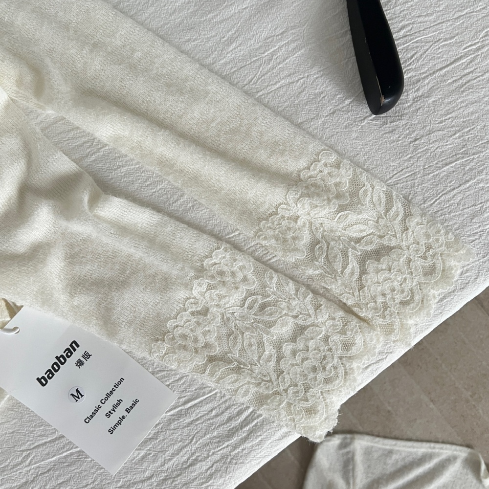 Winter drape long sleeve skirt splice tender tops a set