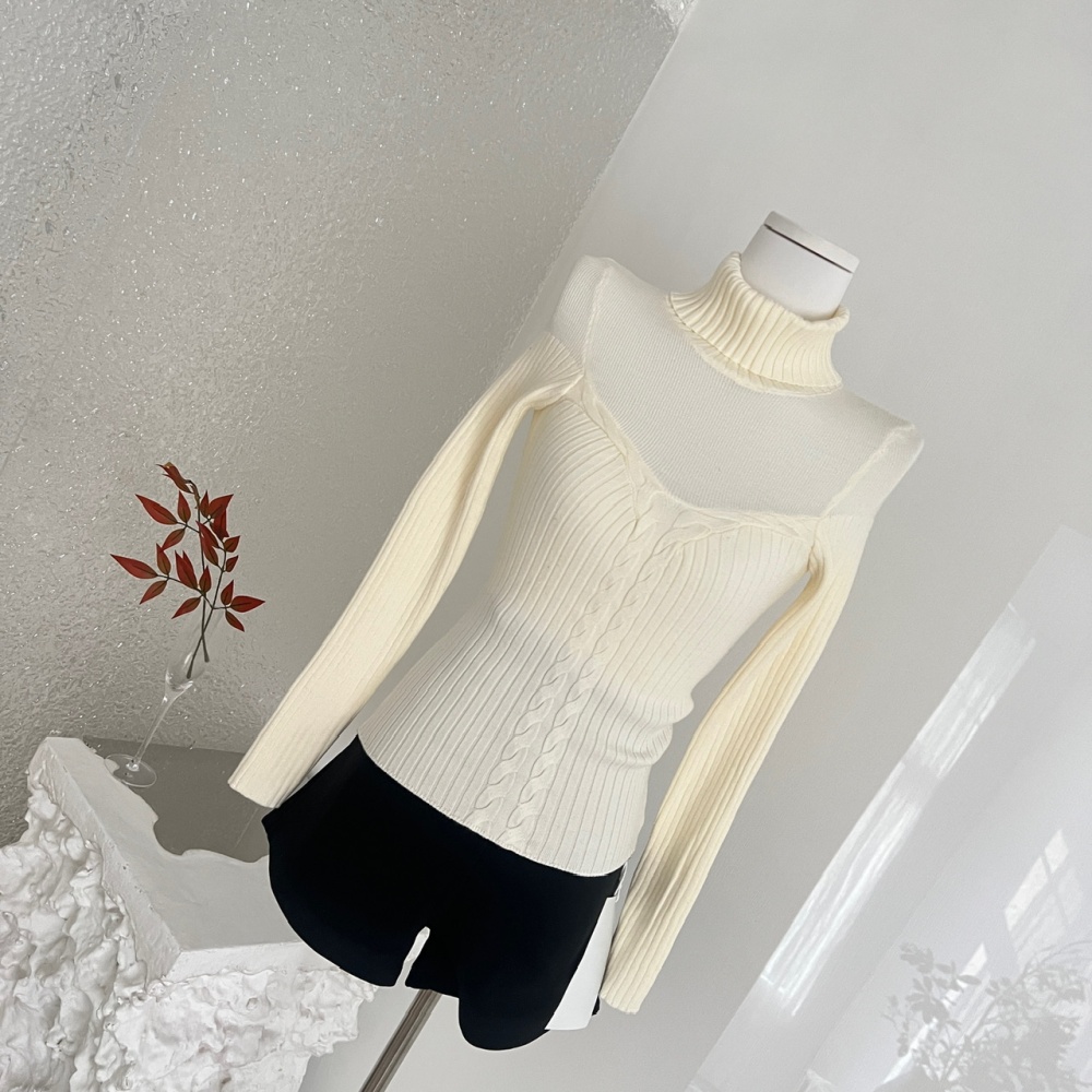 Bottoming inside the ride pinched waist slim sweater