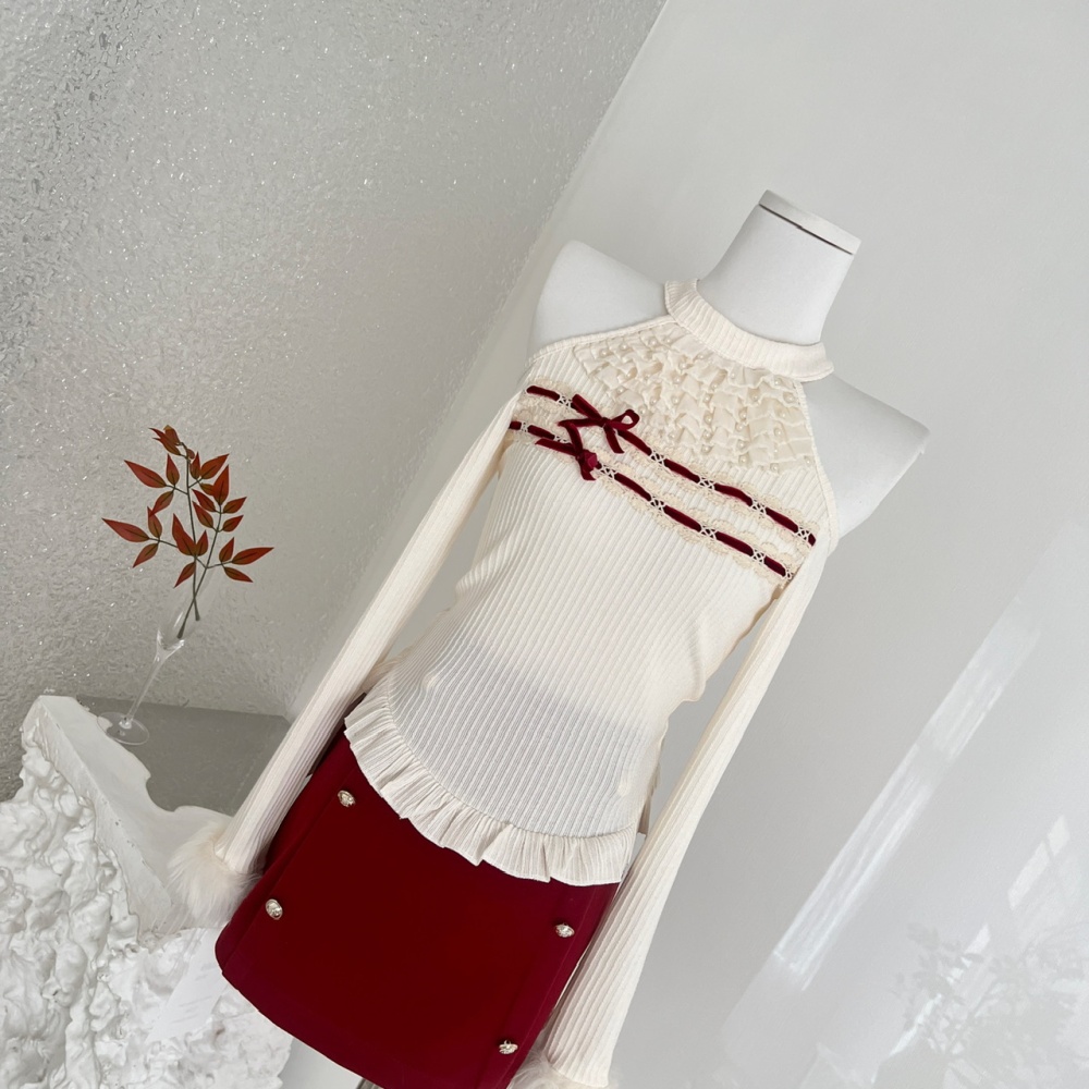 Autumn and winter niche short skirt enticement tops 2pcs set