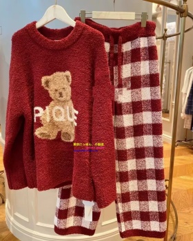 Red Japanese style Casual homewear pajamas a set for women