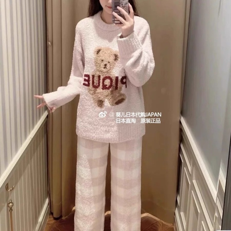 Red Japanese style Casual homewear pajamas a set for women