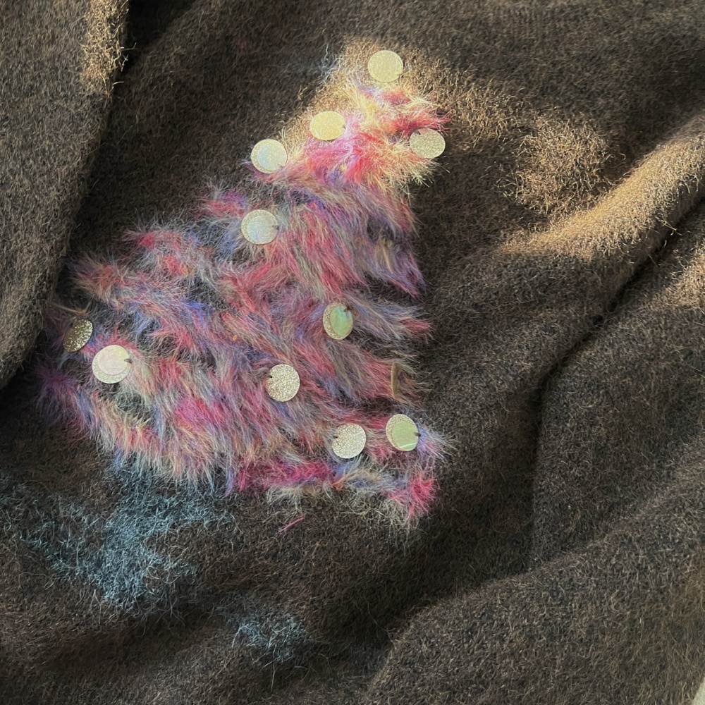 Pony slim sequins winter christmas sweater for women