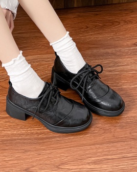 Frenum leather shoes wears outside loafers for women