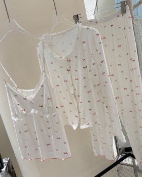 Maiden cardigan sling pajamas 3pcs set for women