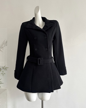Winter woolen coat London style overcoat for women