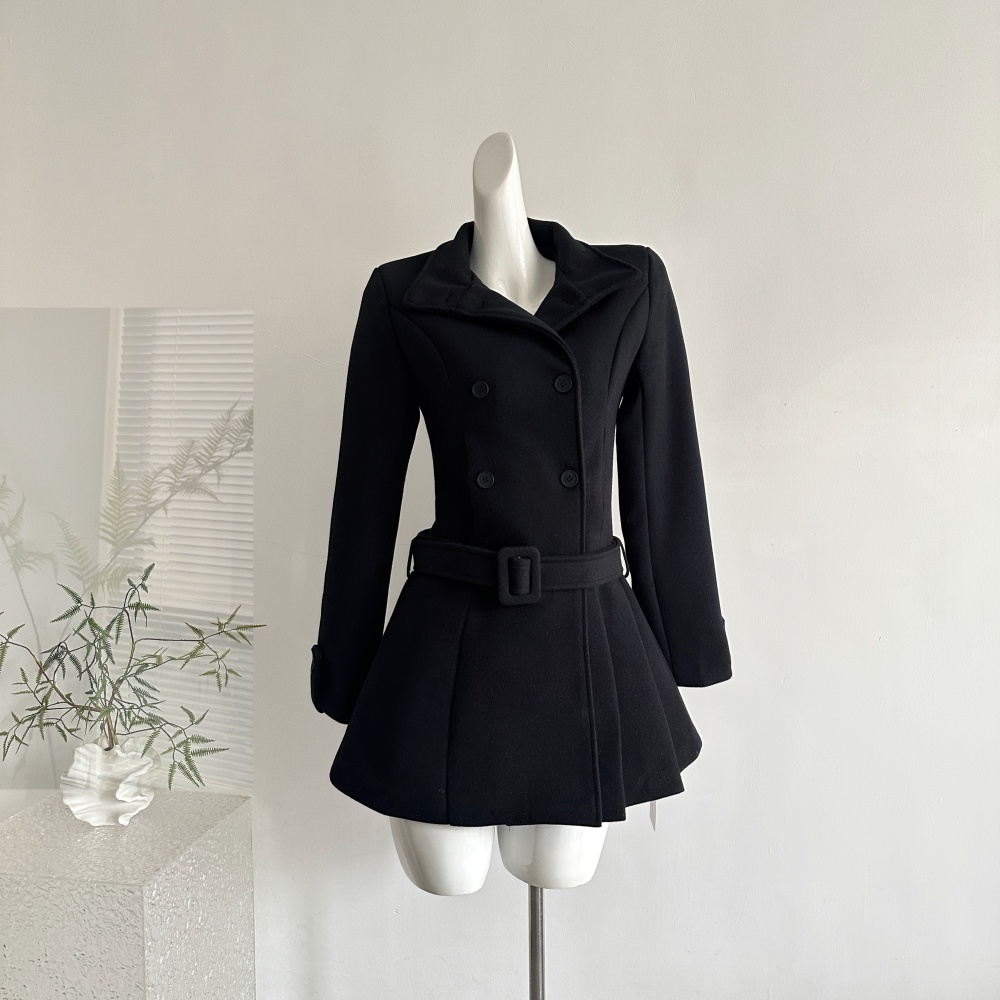 Winter woolen coat London style overcoat for women