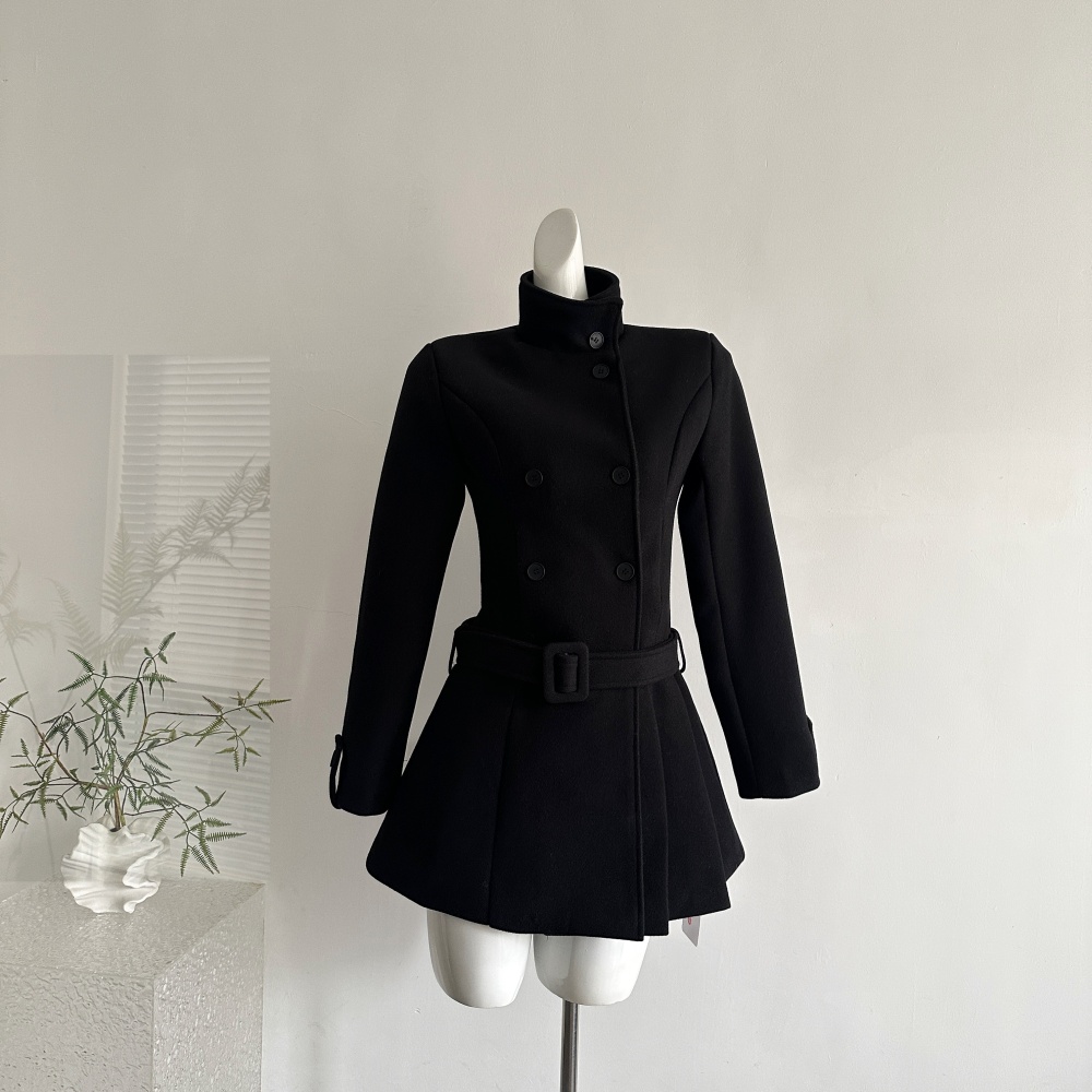 Winter woolen coat London style overcoat for women