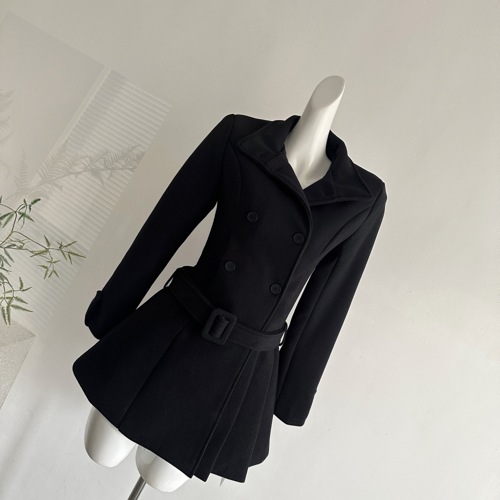 Winter woolen coat London style overcoat for women