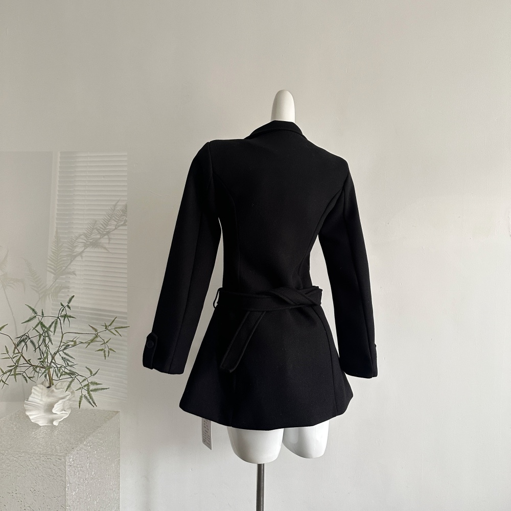 Winter woolen coat London style overcoat for women