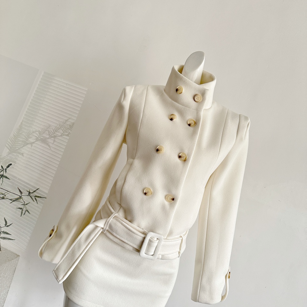 Slim long tops London style short skirt 2pcs set