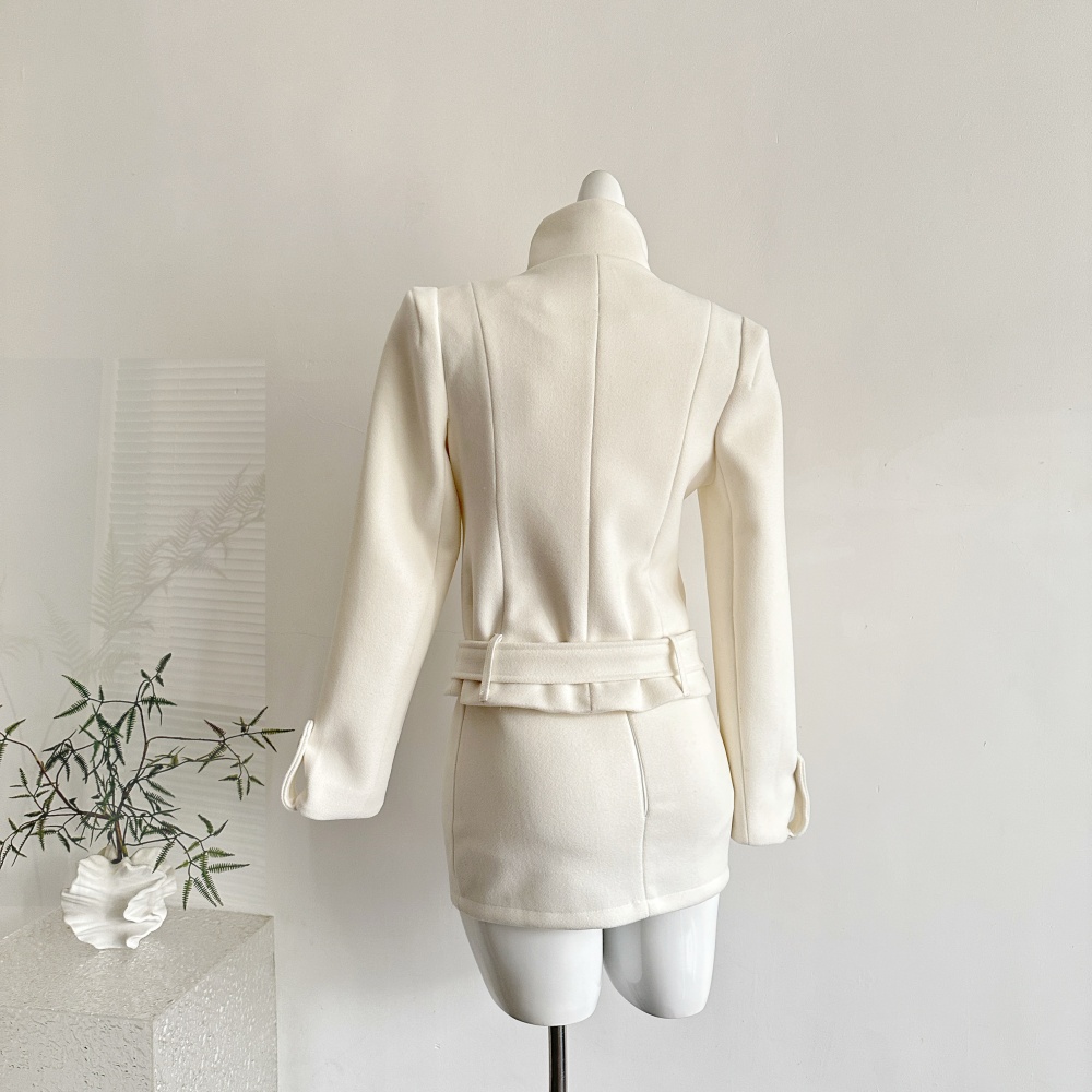 Slim long tops London style short skirt 2pcs set