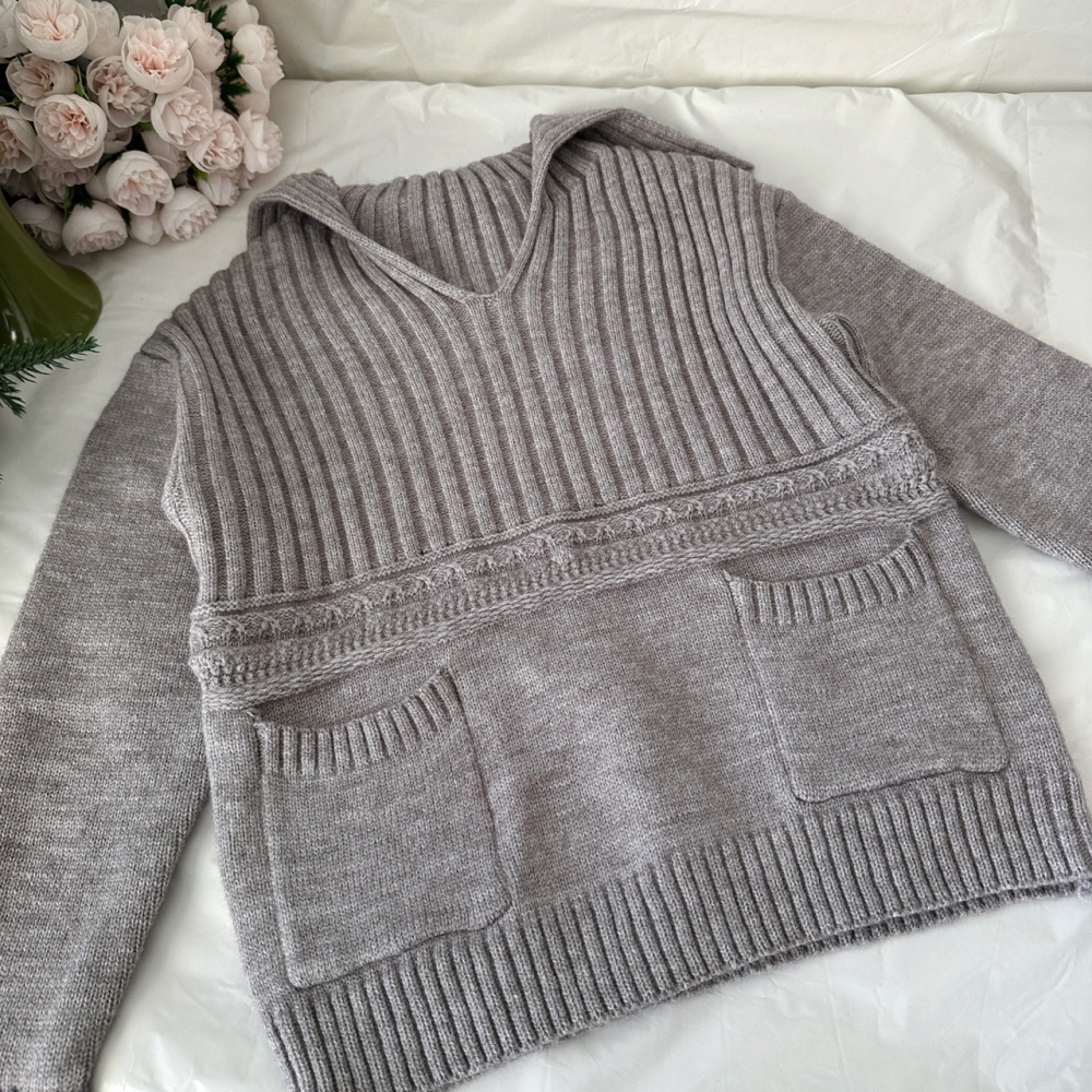 Knitted colors tops wool short skirt a set for women