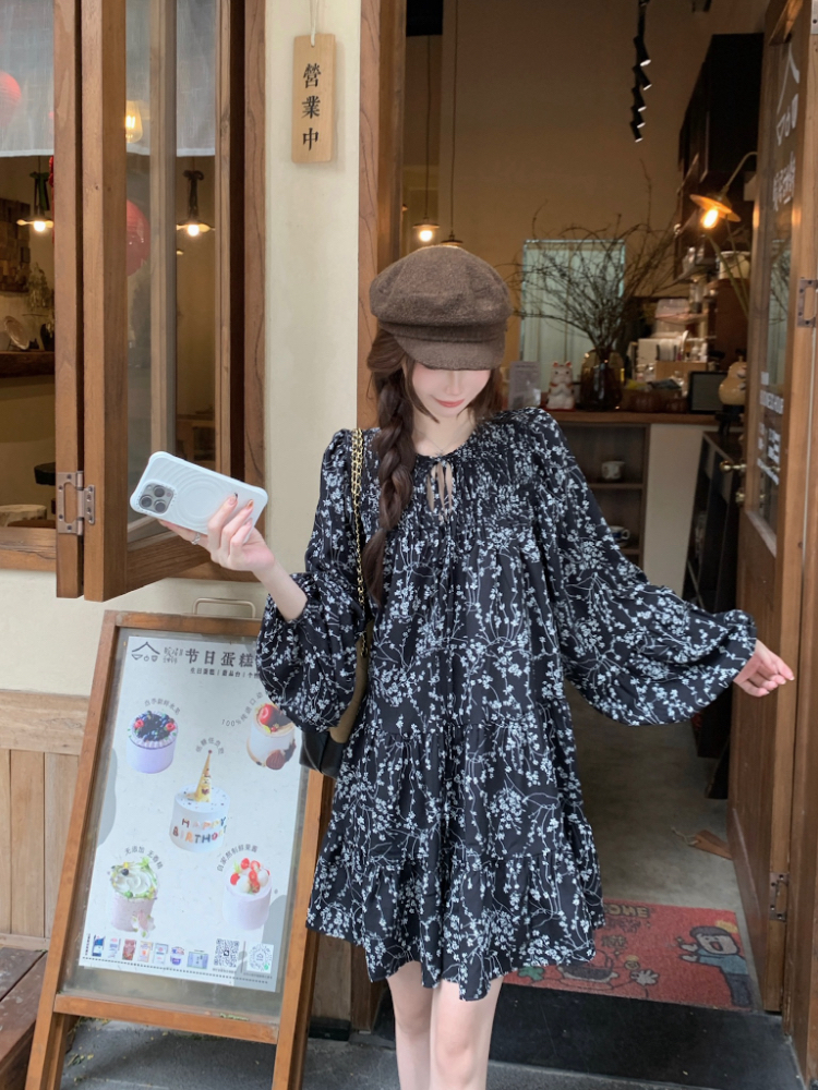 All-match A-line Korean style dress for women