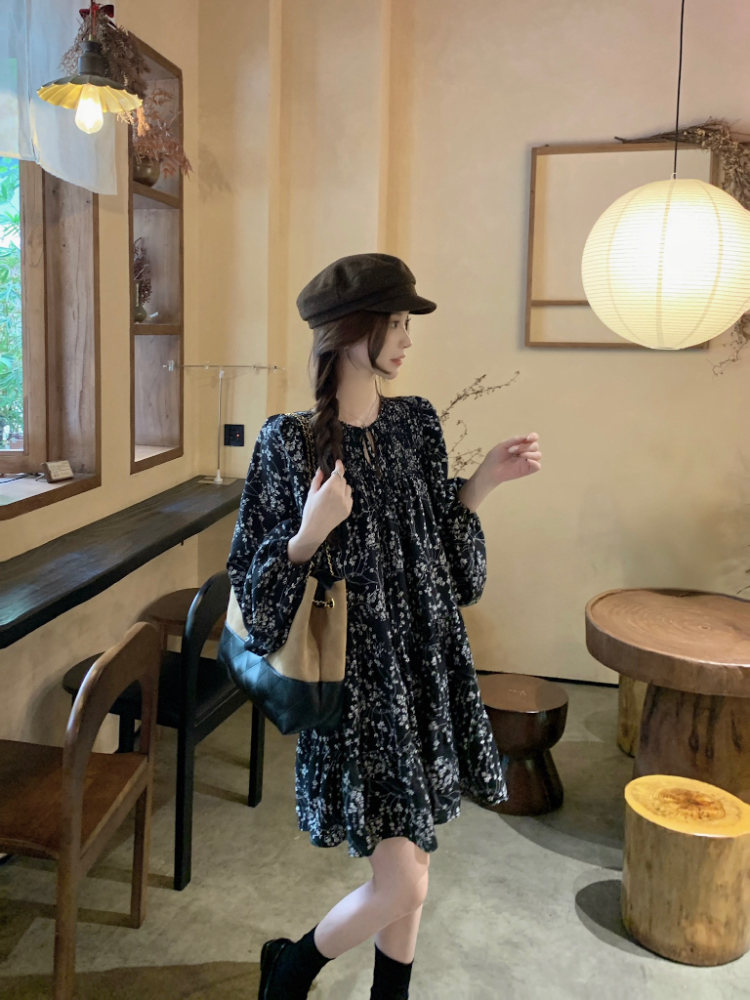 All-match A-line Korean style dress for women