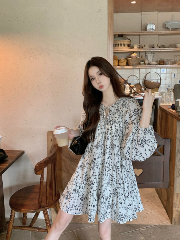 All-match A-line Korean style dress for women