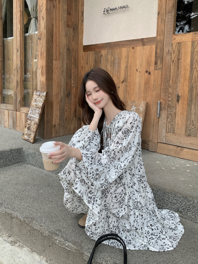 All-match A-line Korean style dress for women