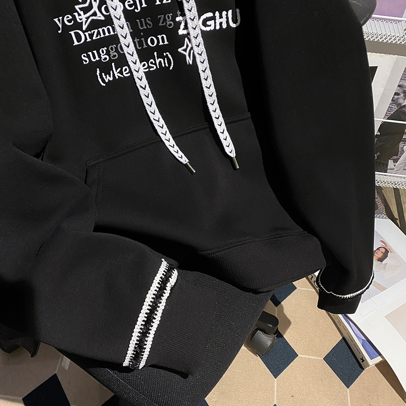 Hooded thermal tops loose autumn and winter hoodie