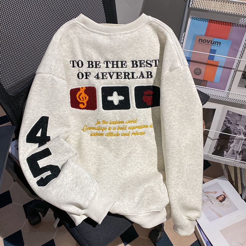 Embroidered flowers thermal tops large yard hoodie for men