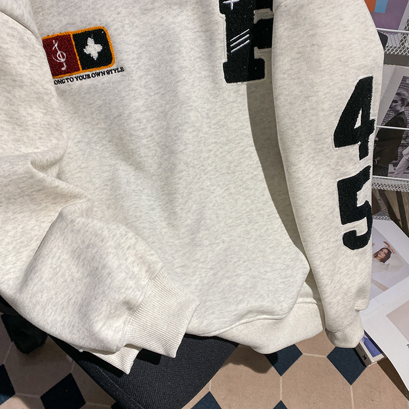 Embroidered flowers thermal tops large yard hoodie for men