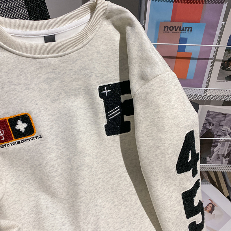 Embroidered flowers thermal tops large yard hoodie for men