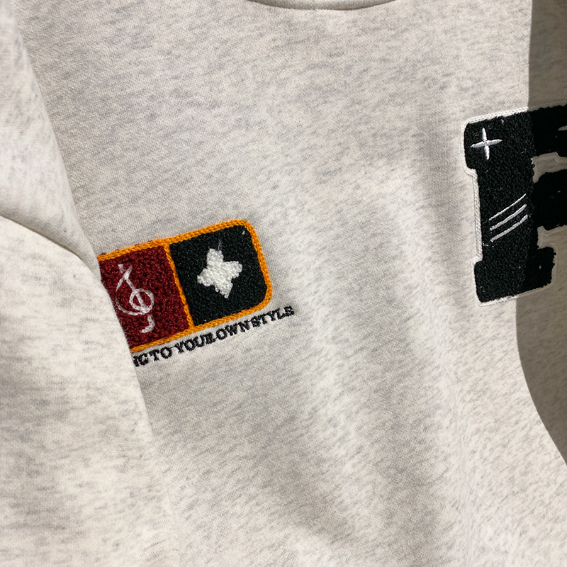 Embroidered flowers thermal tops large yard hoodie for men