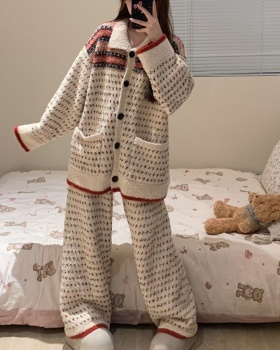 Fashion thick cardigan autumn and winter pajamas for women