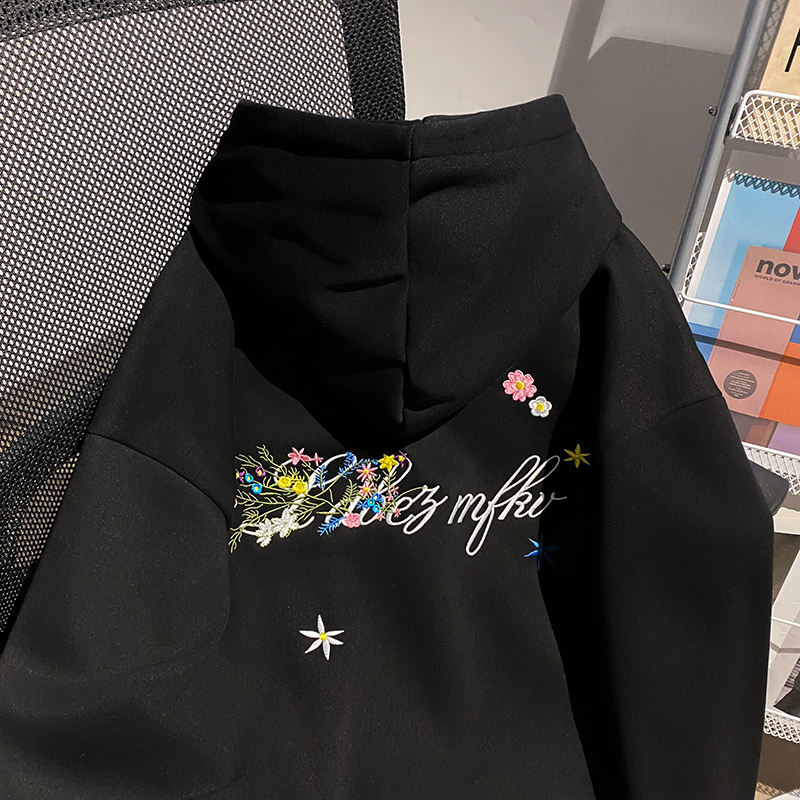 Korean style plus velvet tops large yard hoodie for women