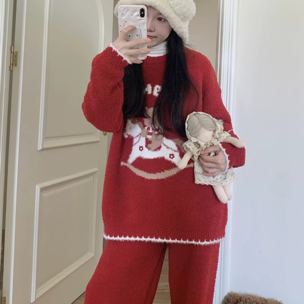 Thick wears outside cartoon lazy loose cubs pullover pajamas