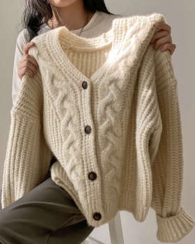 V-neck knitted sweater Korean style autumn cardigan for women