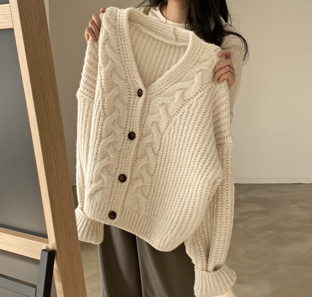 V-neck knitted sweater Korean style autumn cardigan for women