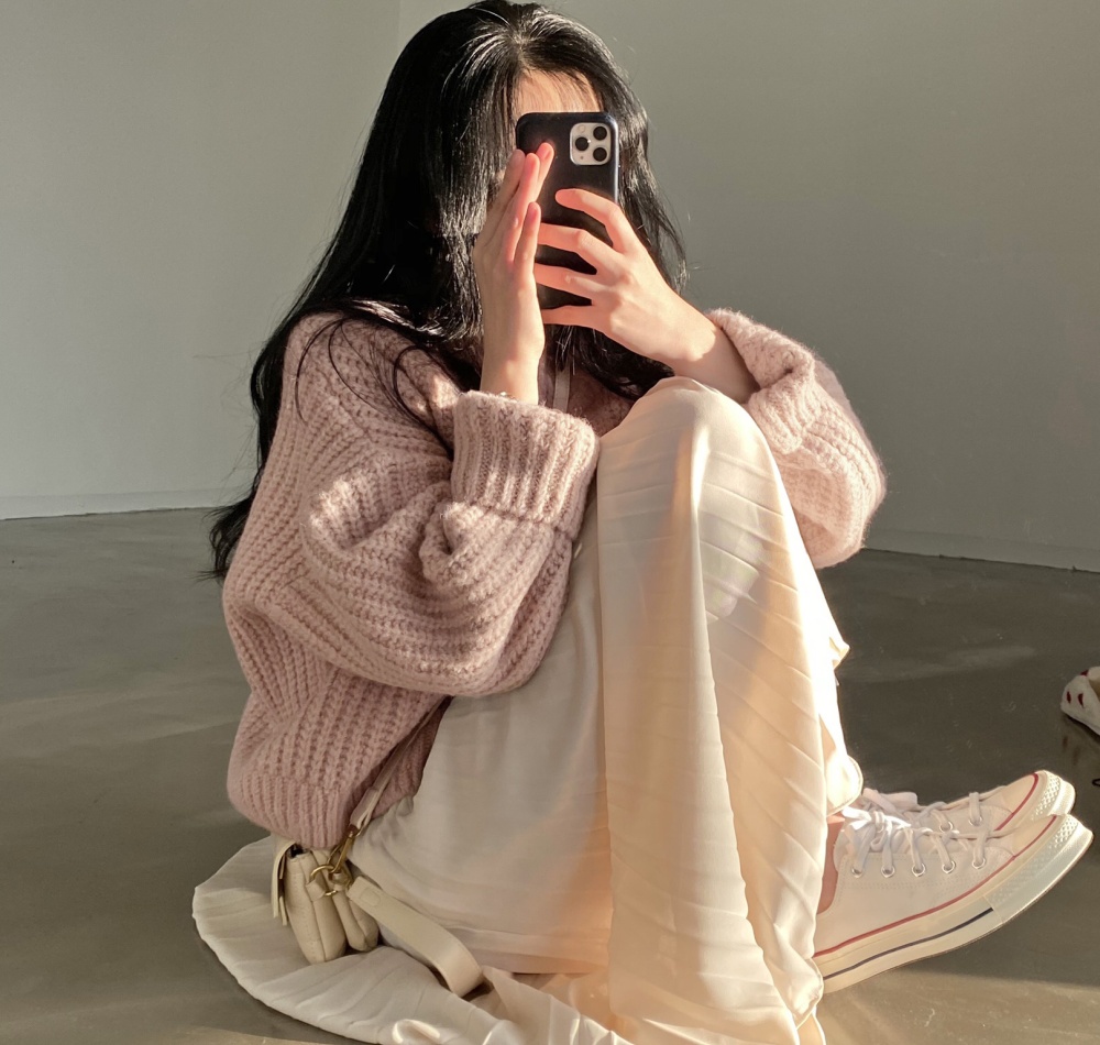 V-neck knitted sweater Korean style autumn cardigan for women