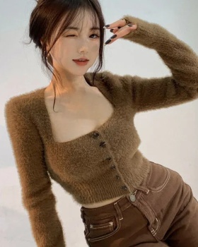 Autumn and winter cardigan short sweater for women