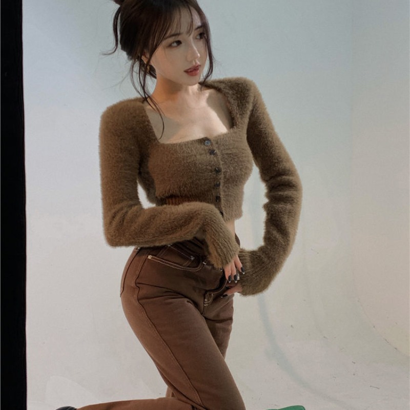 Autumn and winter cardigan short sweater for women