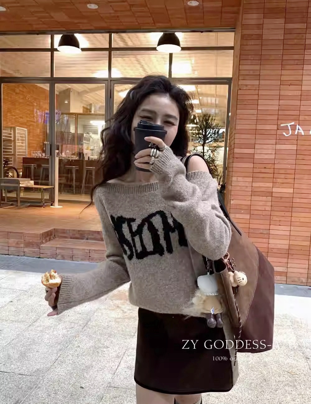 Retro strapless wool sweater for women