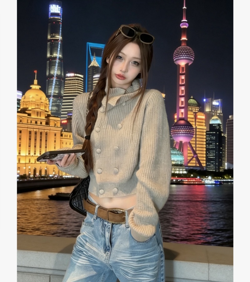 Korean style unique tops autumn fashion sweater