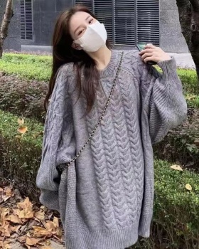 Loose lazy all-match sweater long twist tops