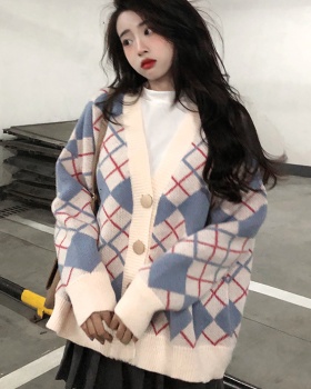 Slim Korean style cardigan double zip simple tops