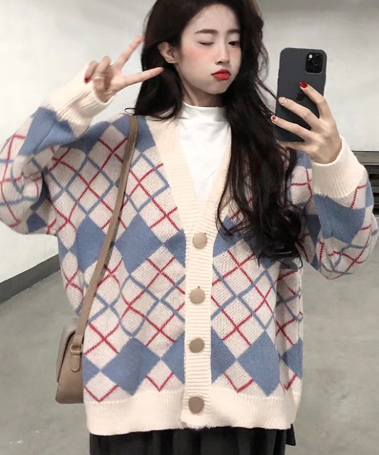 Slim Korean style cardigan double zip simple tops